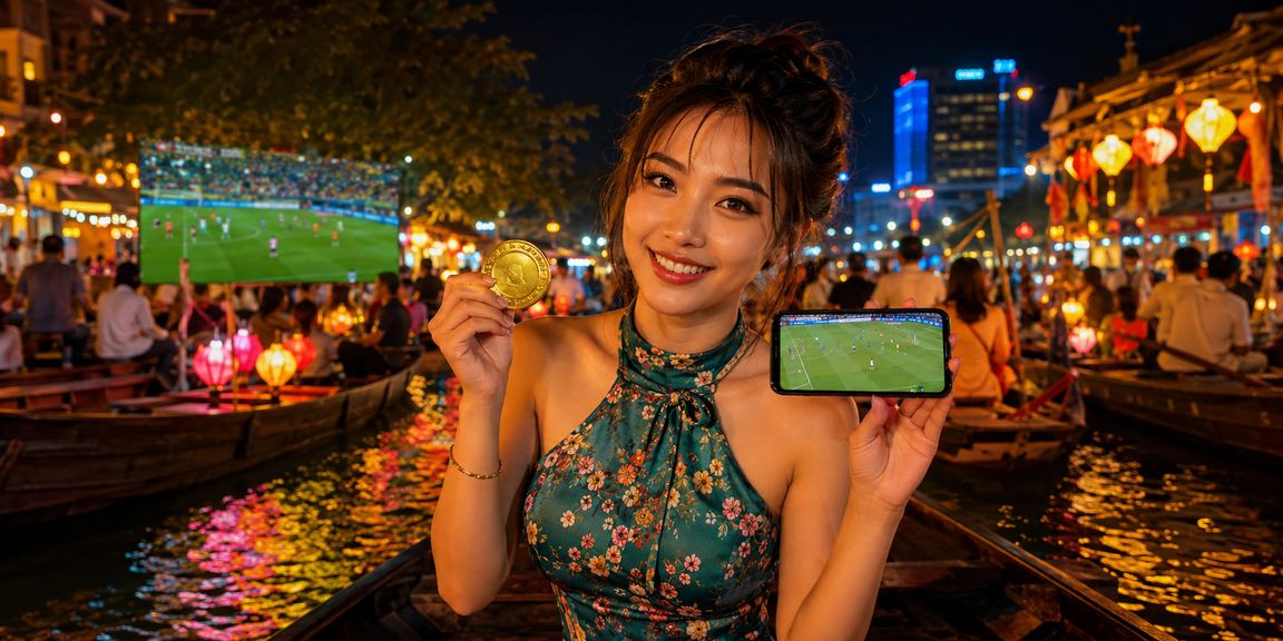 Chợ đêm Huế gợi bối cảnh người dùng xem giải thưởng trên di động